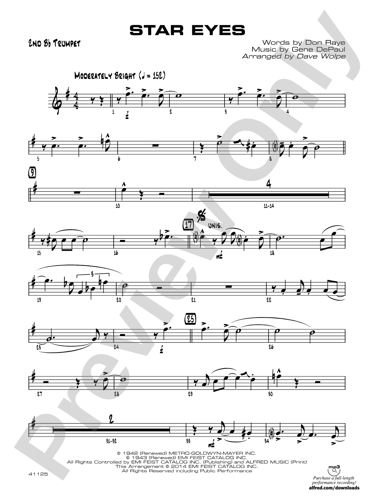 Star Eyes: 2nd B-flat Trumpet