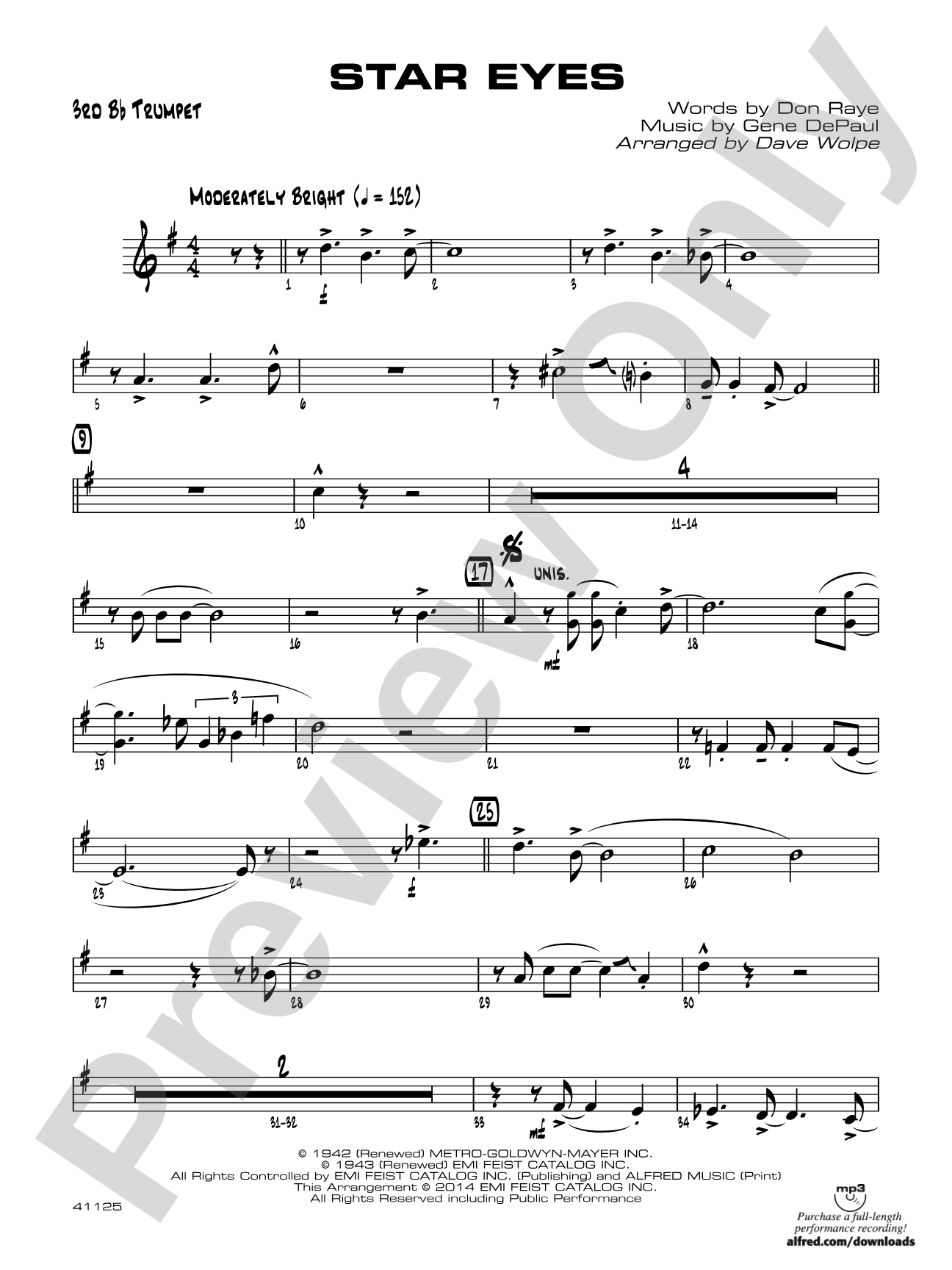 Star Eyes: 3rd B-flat Trumpet