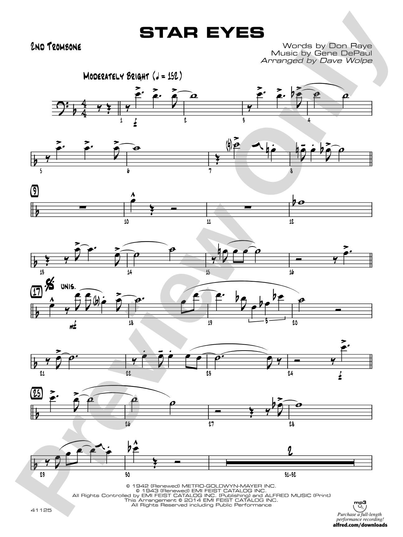 Star Eyes: 2nd Trombone