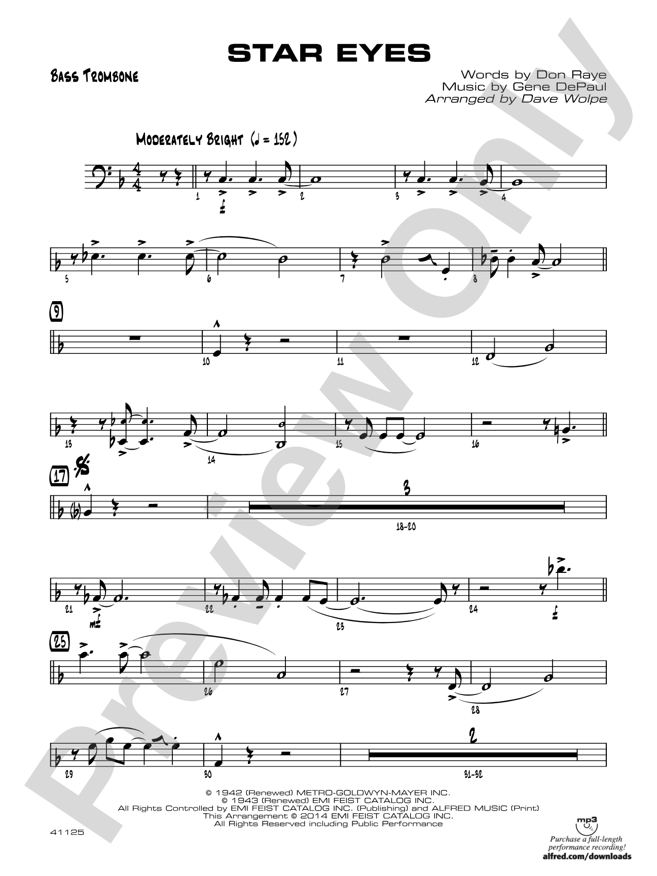 Star Eyes: 4th Trombone