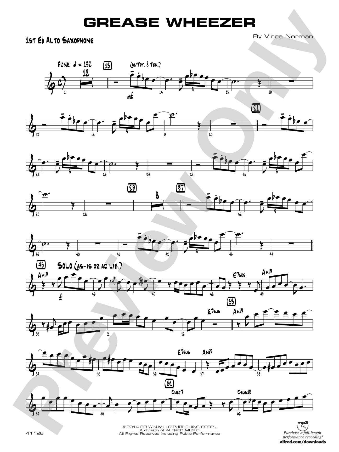 Grease Wheezer: E-flat Alto Saxophone