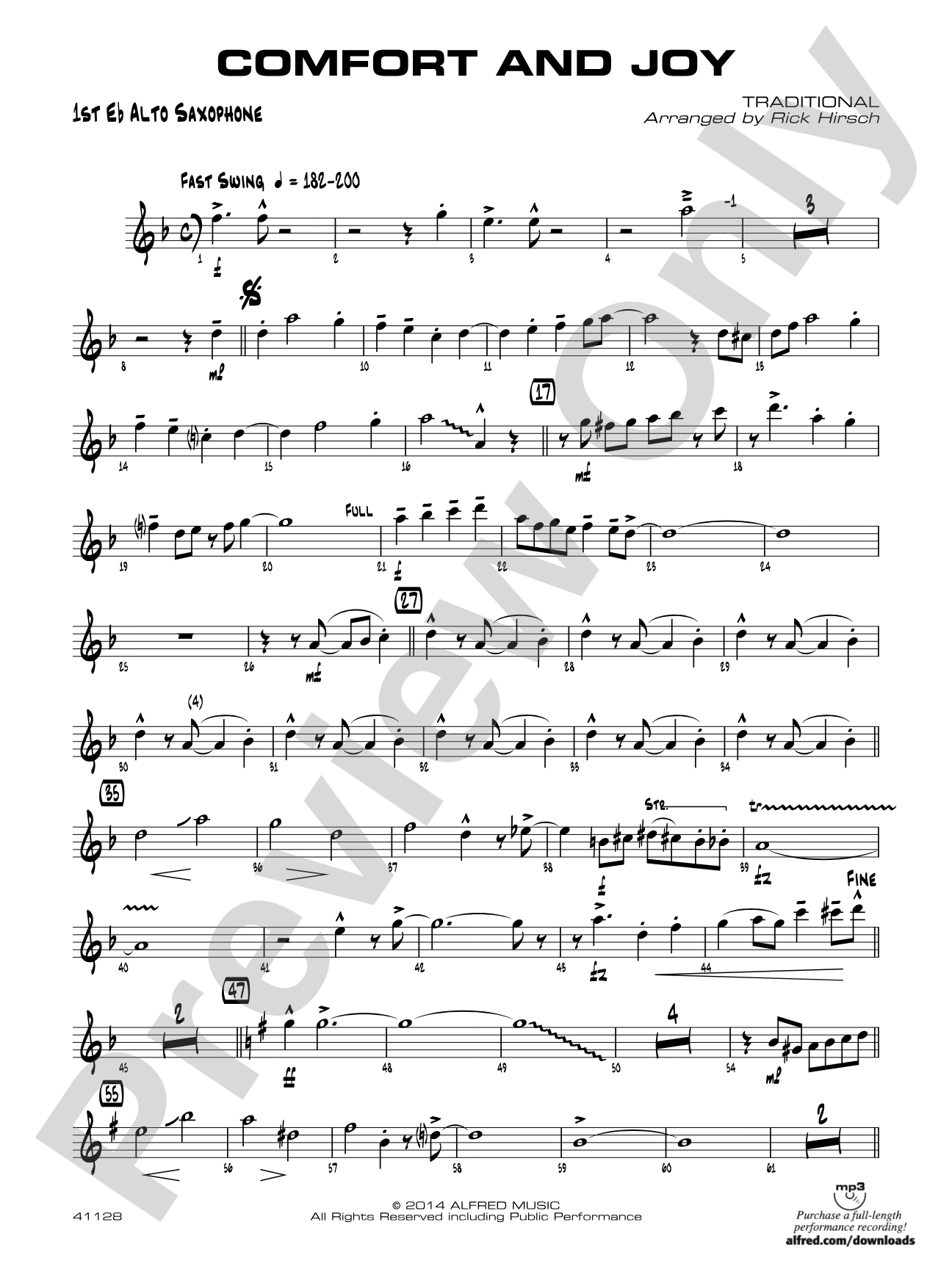 Comfort and Joy: E-flat Alto Saxophone