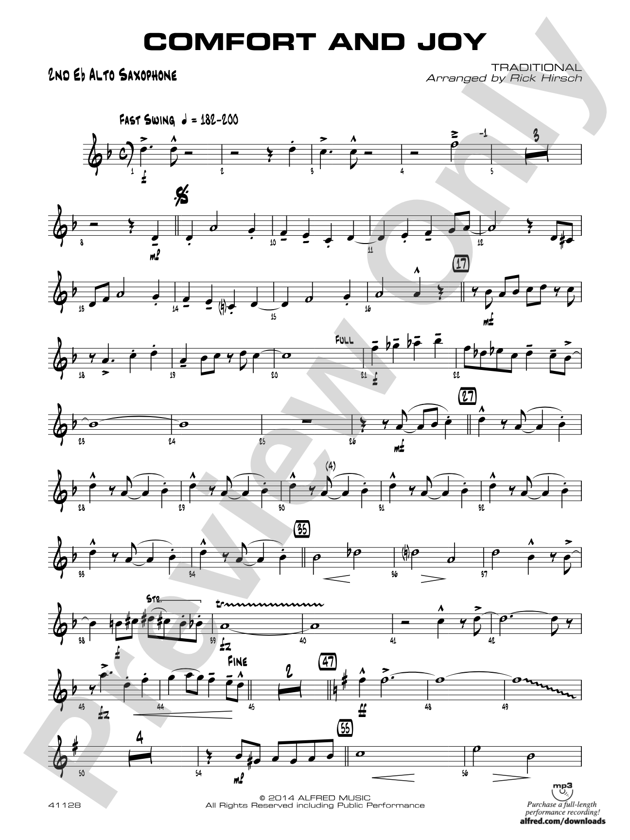 Comfort and Joy: 2nd E-flat Alto Saxophone