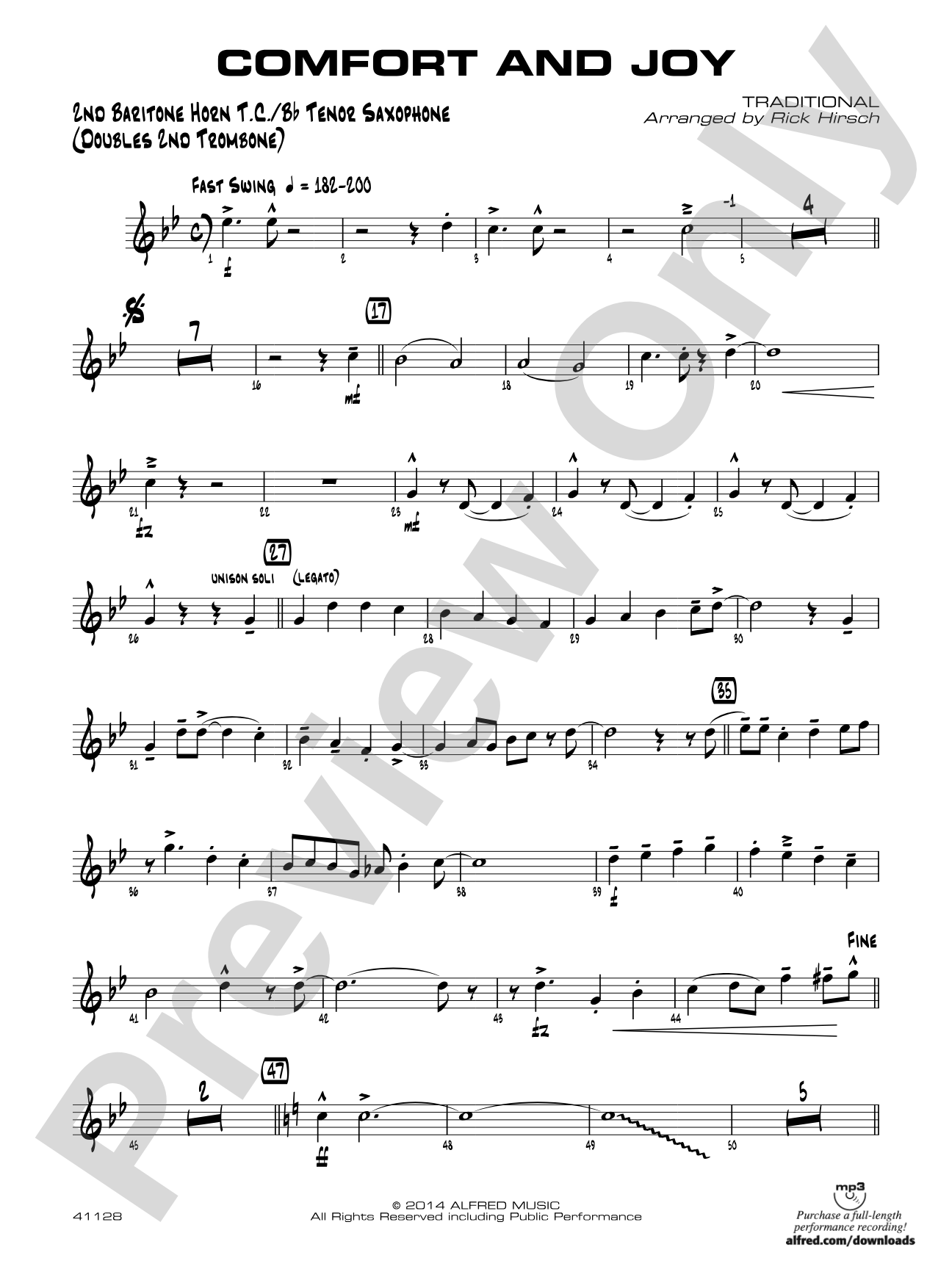 Comfort and Joy: 2nd Baritone T.C.