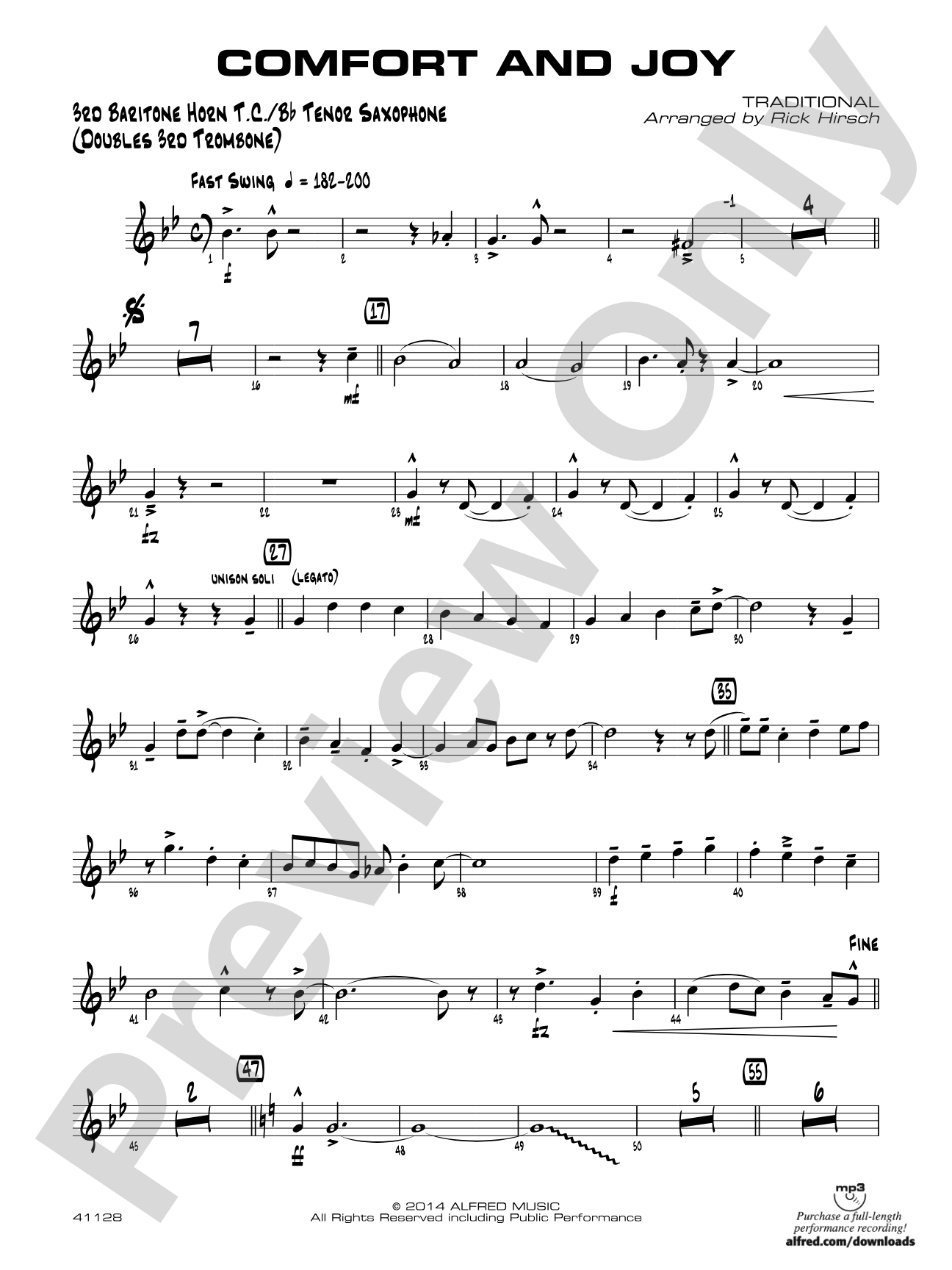 Comfort and Joy: 3rd Baritone T.C.