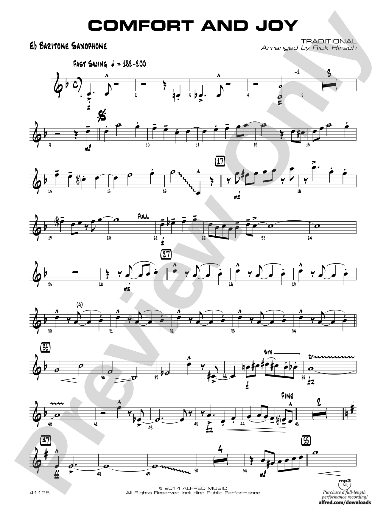 Comfort and Joy: E-flat Baritone Saxophone