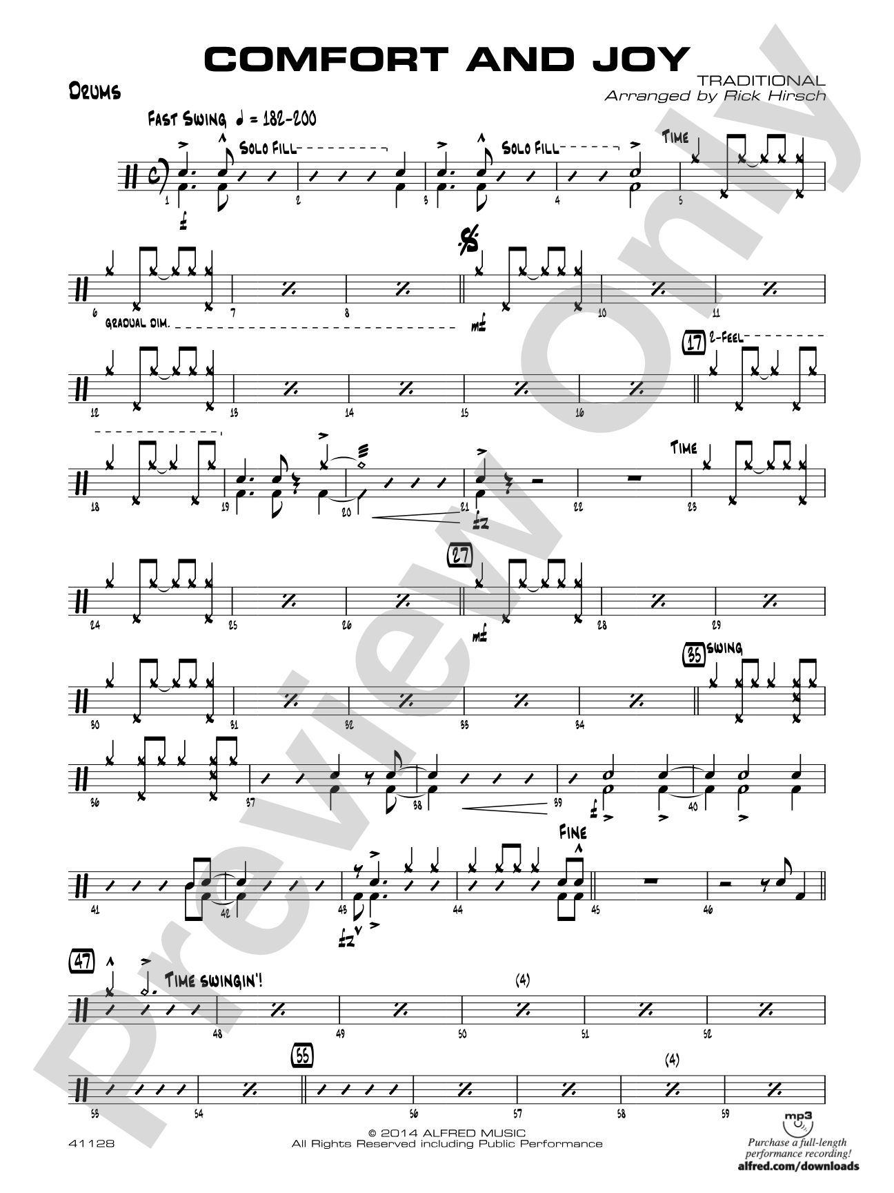 Comfort and Joy: Drums