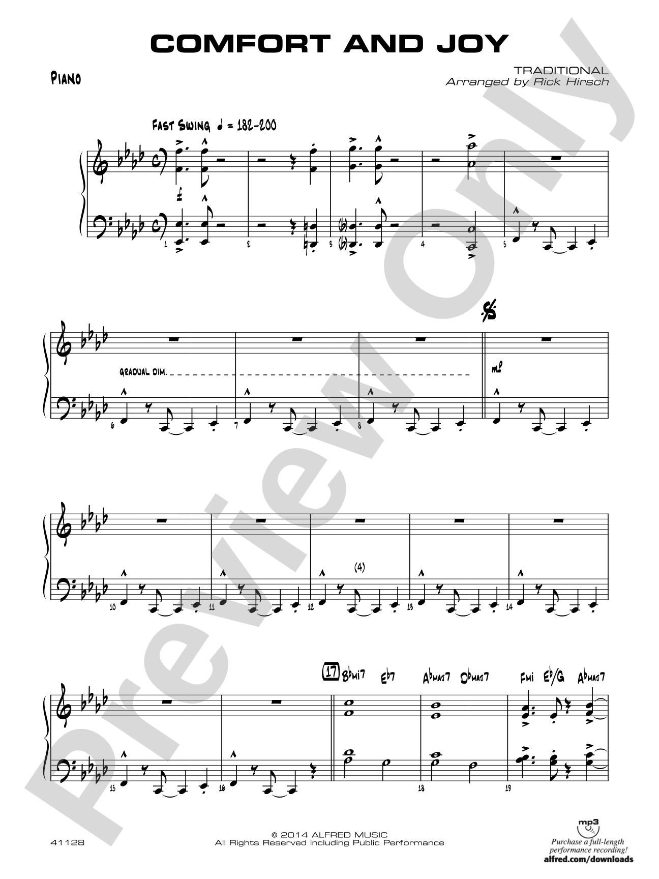 Comfort and Joy: Piano Accompaniment