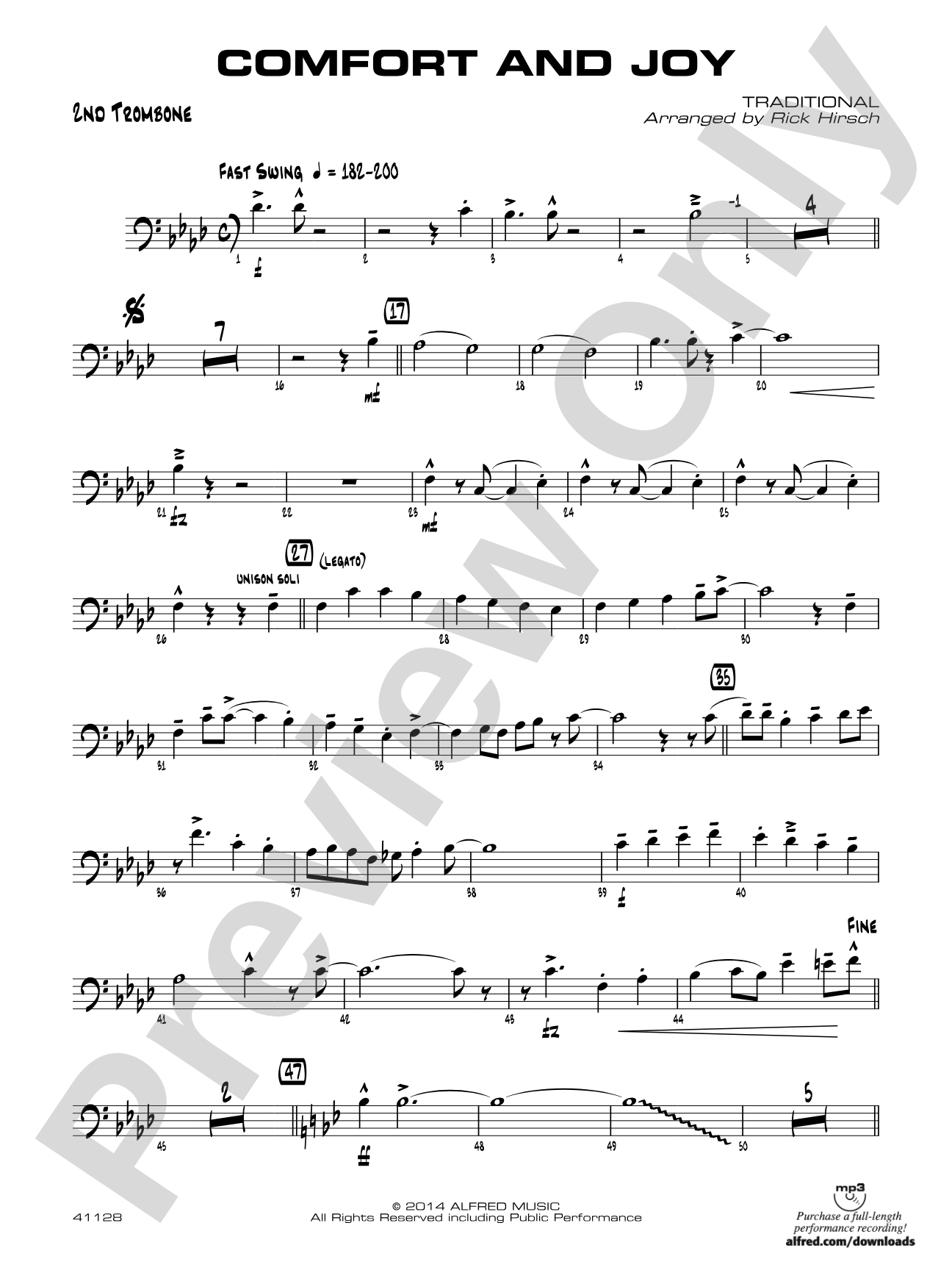 Comfort and Joy: 2nd Trombone