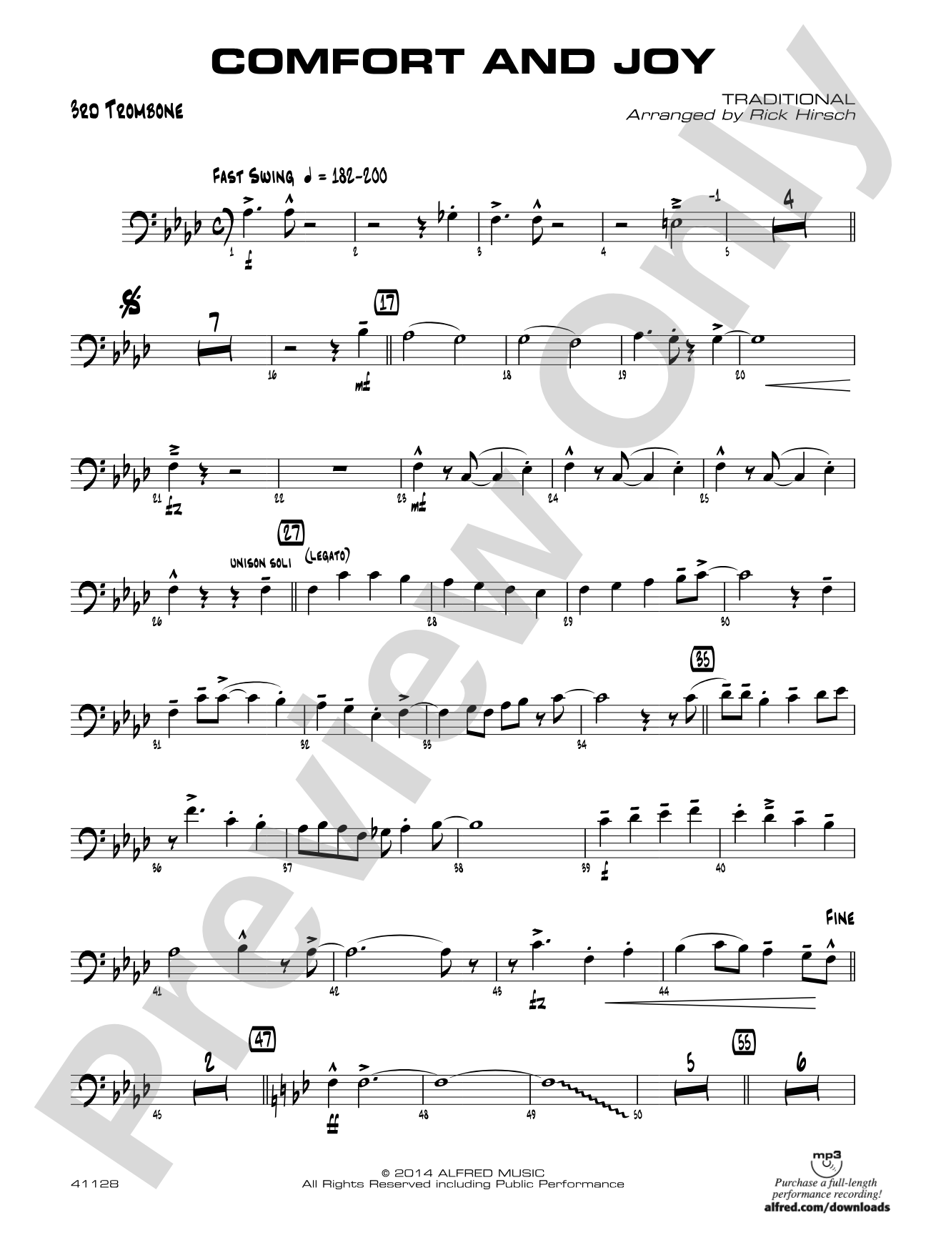 Comfort and Joy: 3rd Trombone