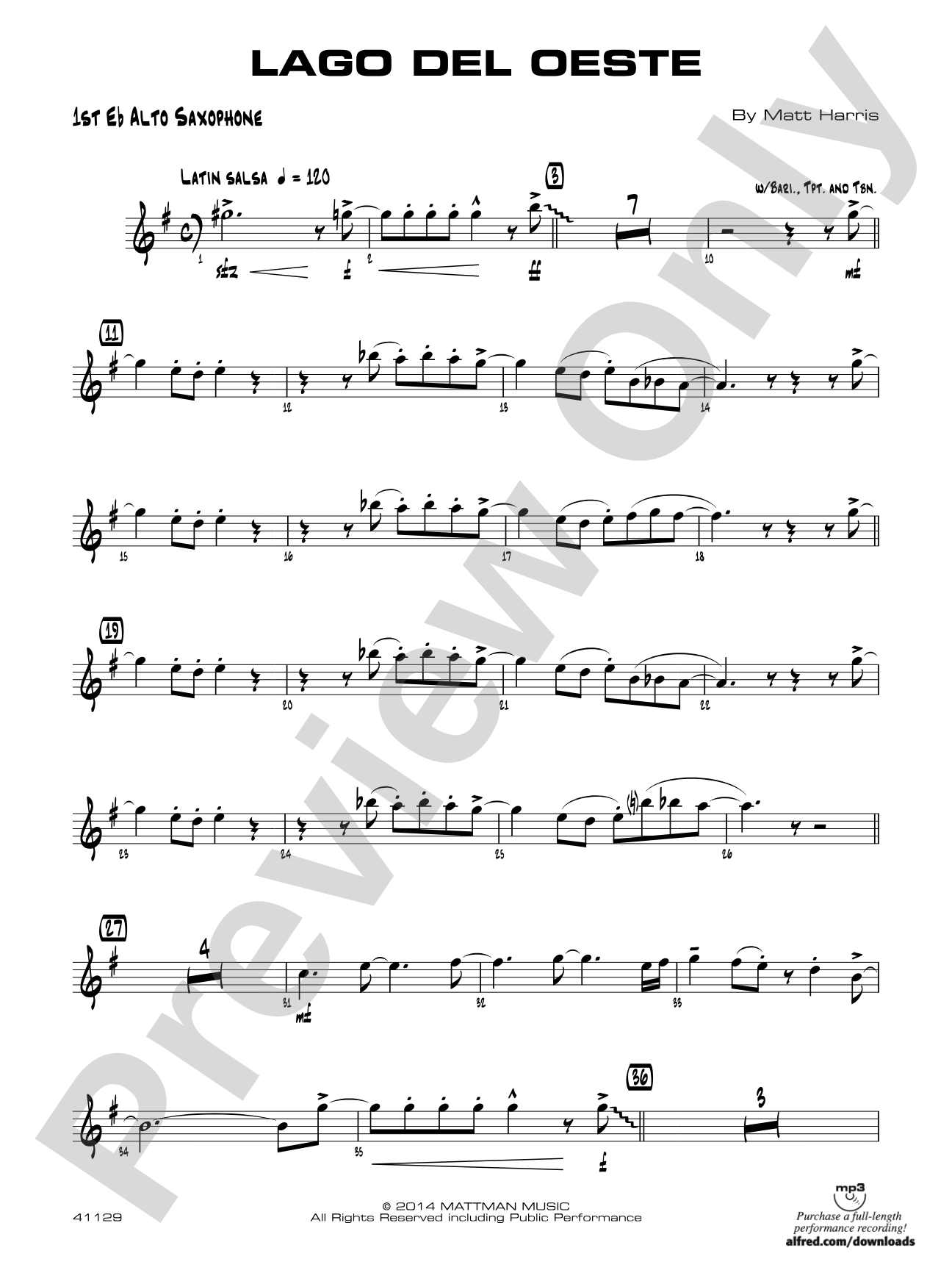 Lago del oeste: E-flat Alto Saxophone