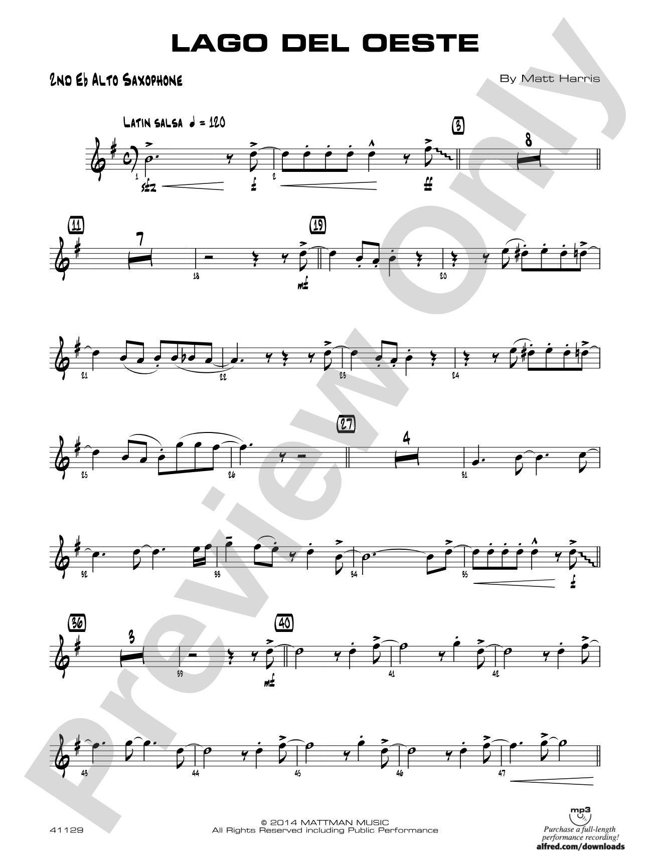 Lago del oeste: 2nd E-flat Alto Saxophone