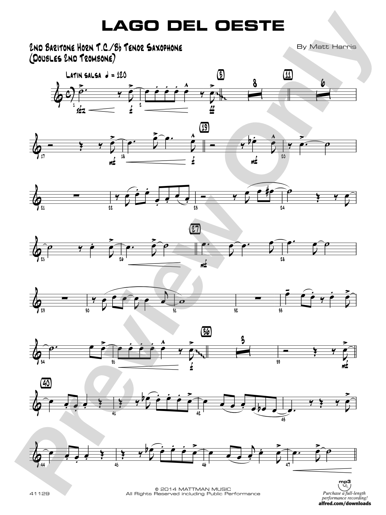 Lago del oeste: 2nd Baritone T.C.