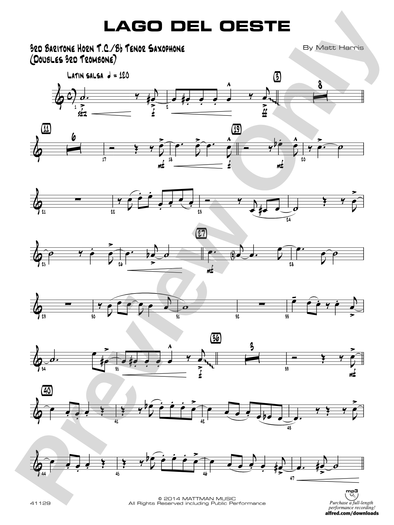 Lago del oeste: 3rd Baritone T.C.