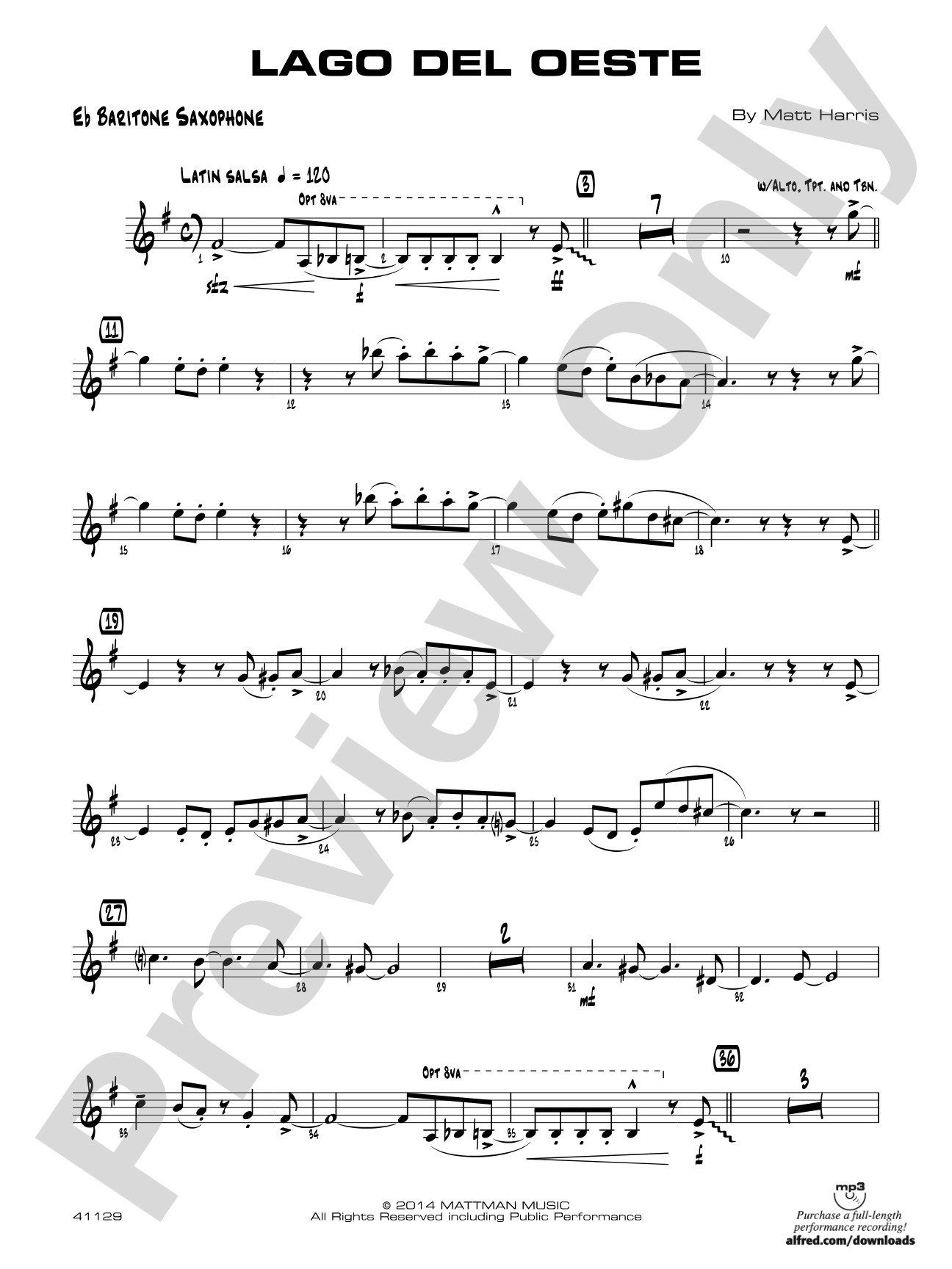 Lago del oeste: E-flat Baritone Saxophone