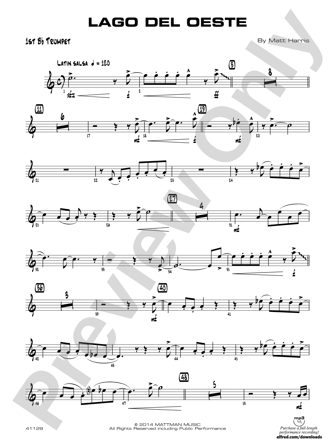 Lago del oeste: 1st B-flat Trumpet