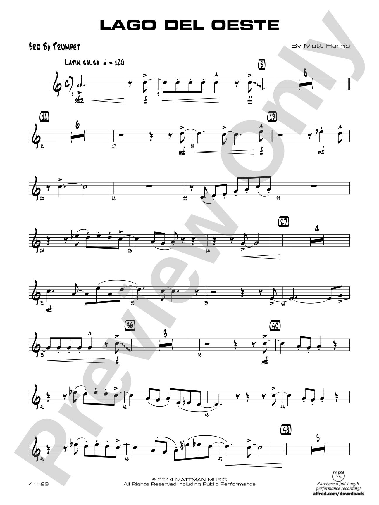 Lago del oeste: 3rd B-flat Trumpet