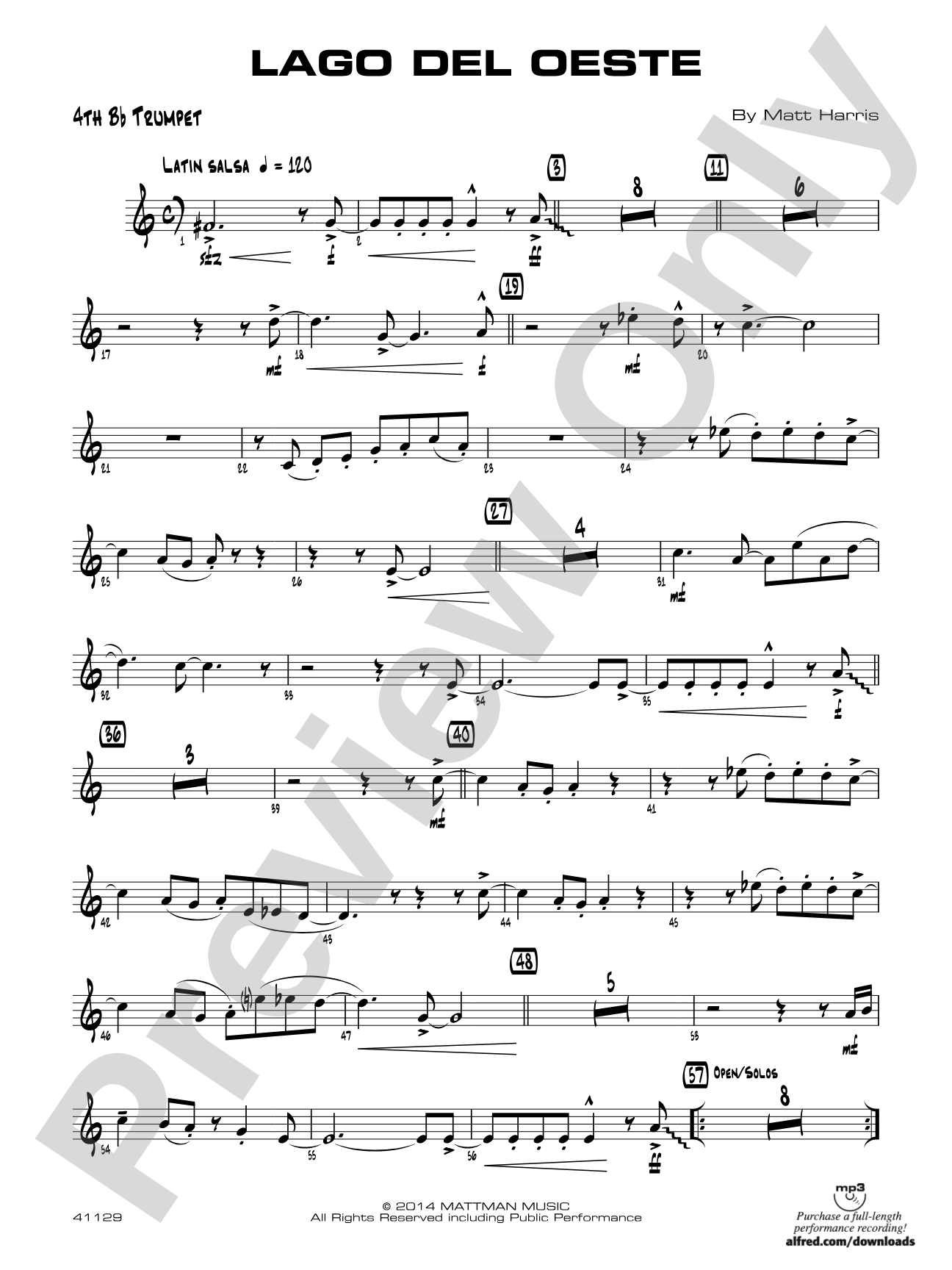 Lago del oeste: 4th B-flat Trumpet