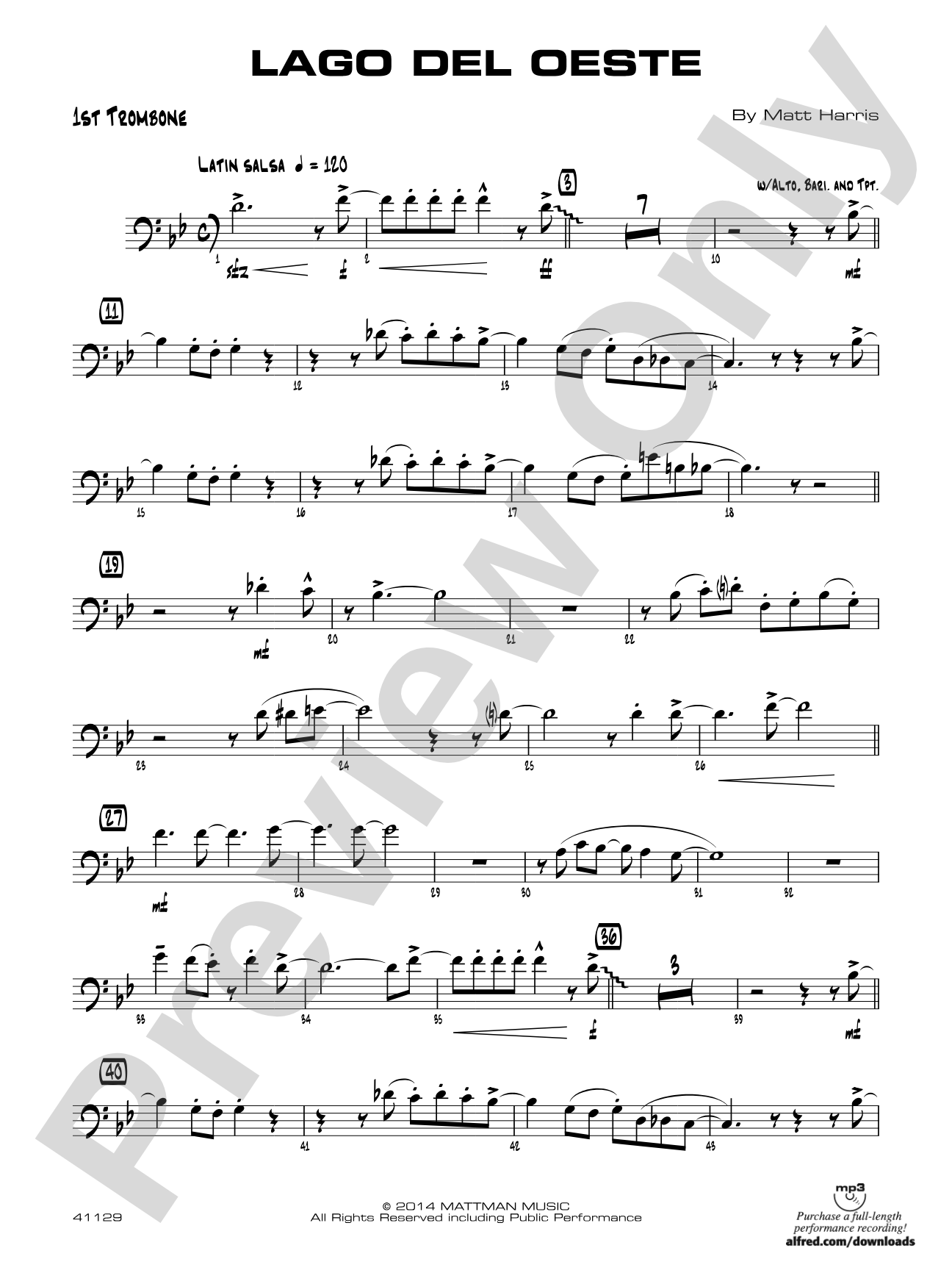 Lago del oeste: 1st Trombone
