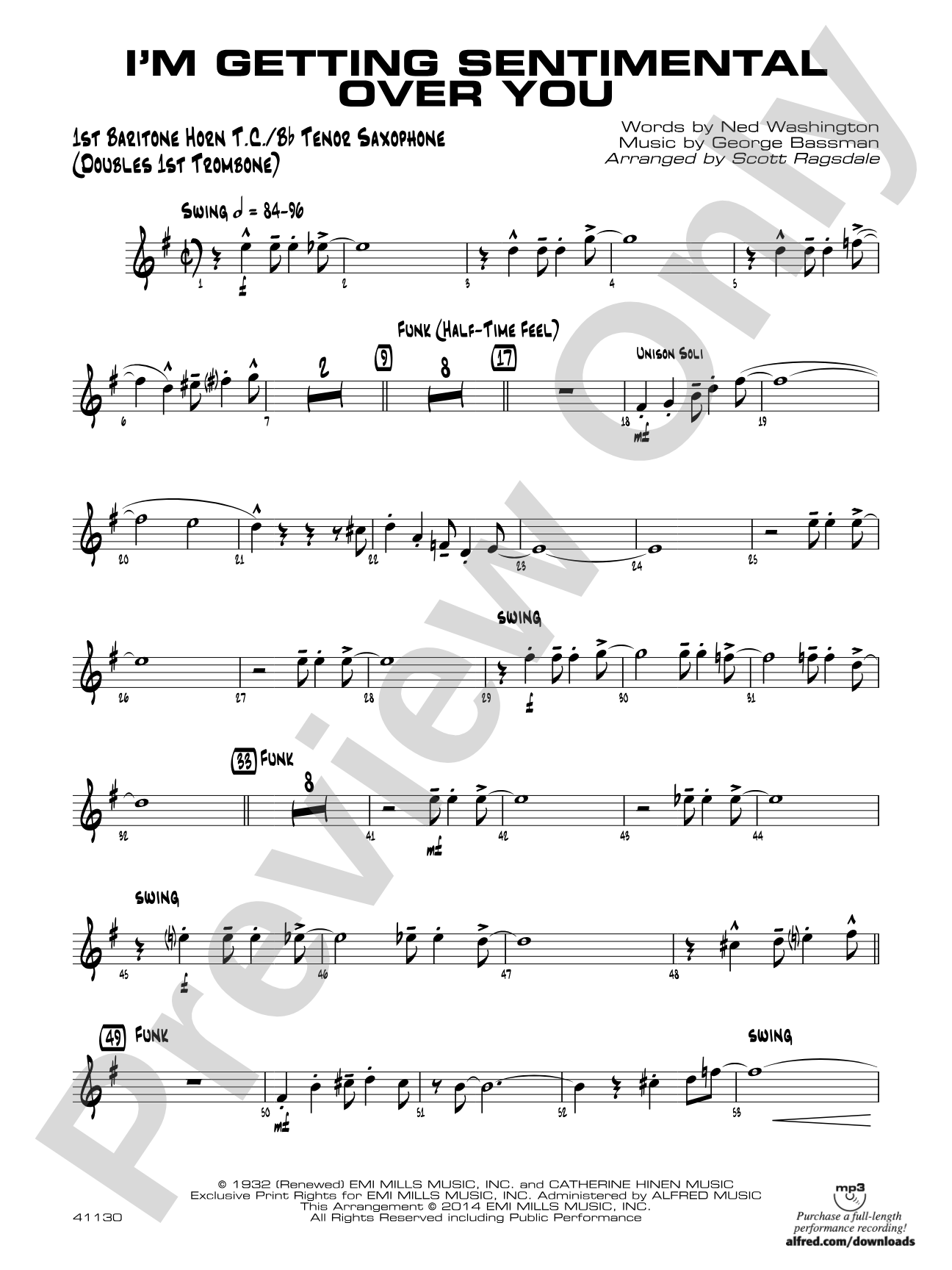I'm Getting Sentimental over You: Baritone T.C.