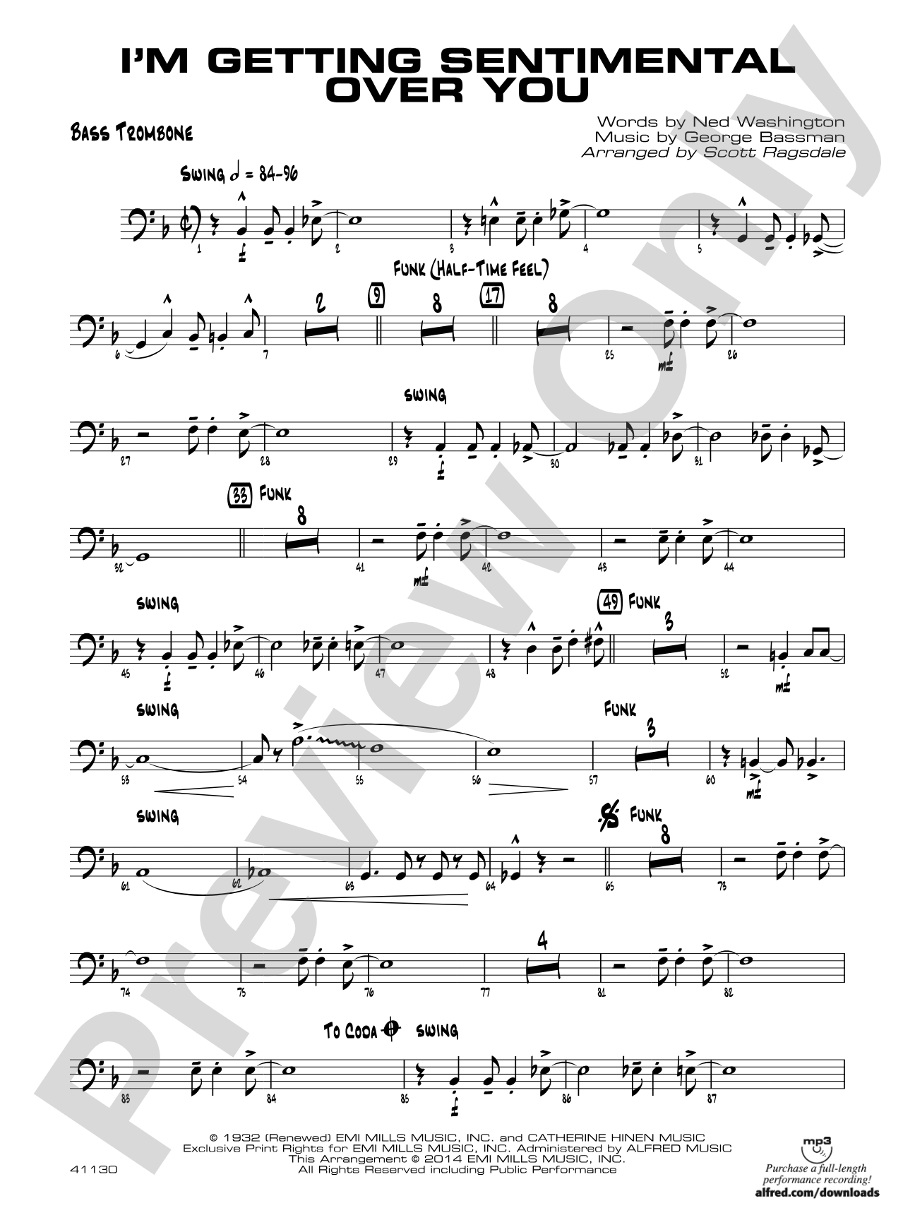 I'm Getting Sentimental over You: Bass Trombone