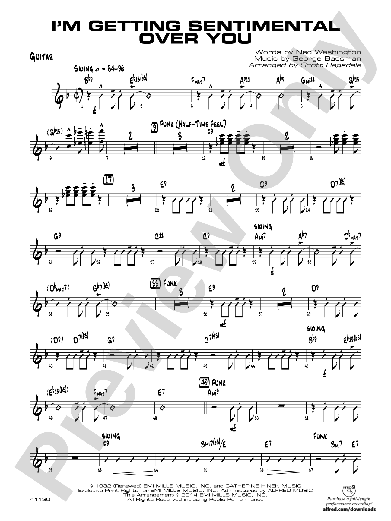I'm Getting Sentimental over You: Guitar