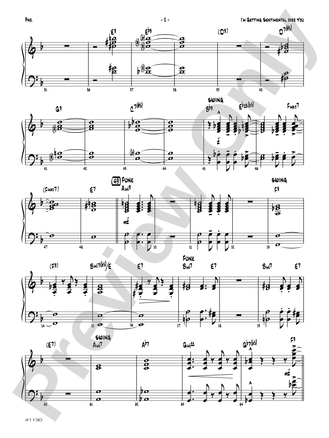 I'm Getting Sentimental over You: Piano Accompaniment