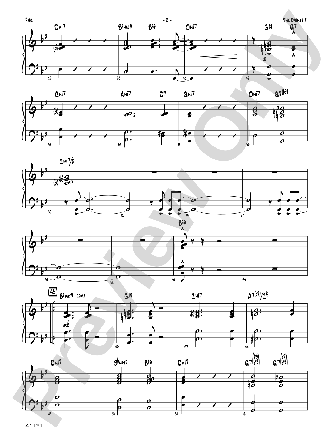 The Opener II: Piano Accompaniment