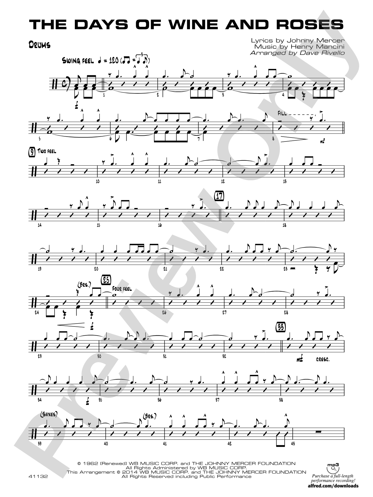 The Days of Wine and Roses: Drums