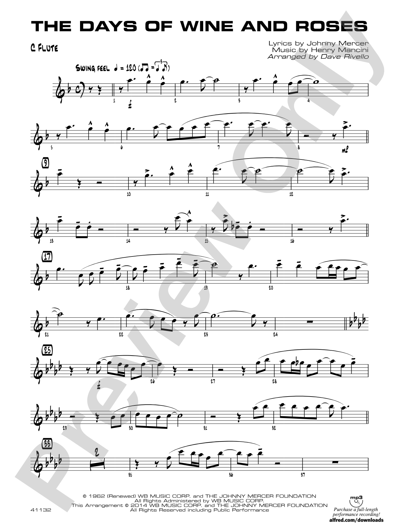 The Days of Wine and Roses: Flute