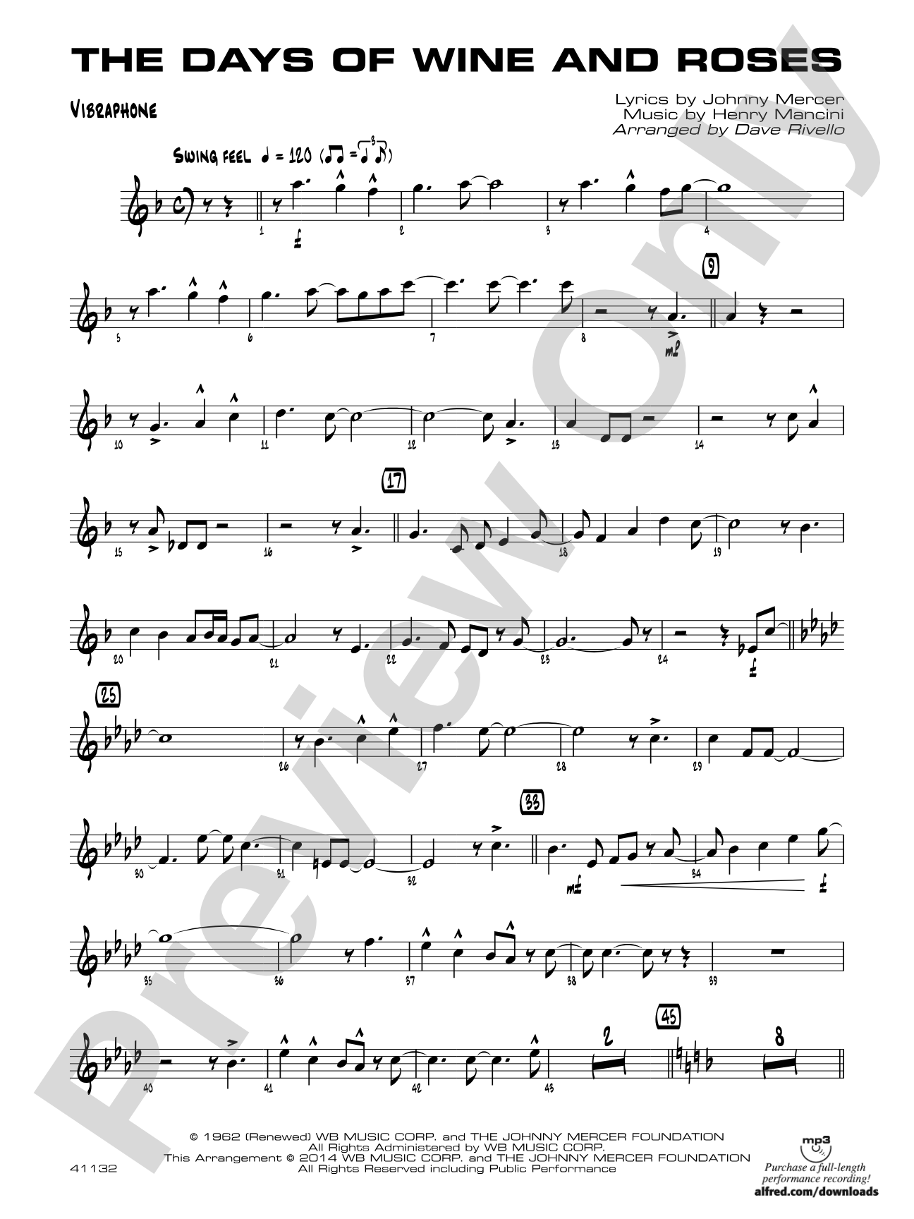 The Days of Wine and Roses: Vibraphone