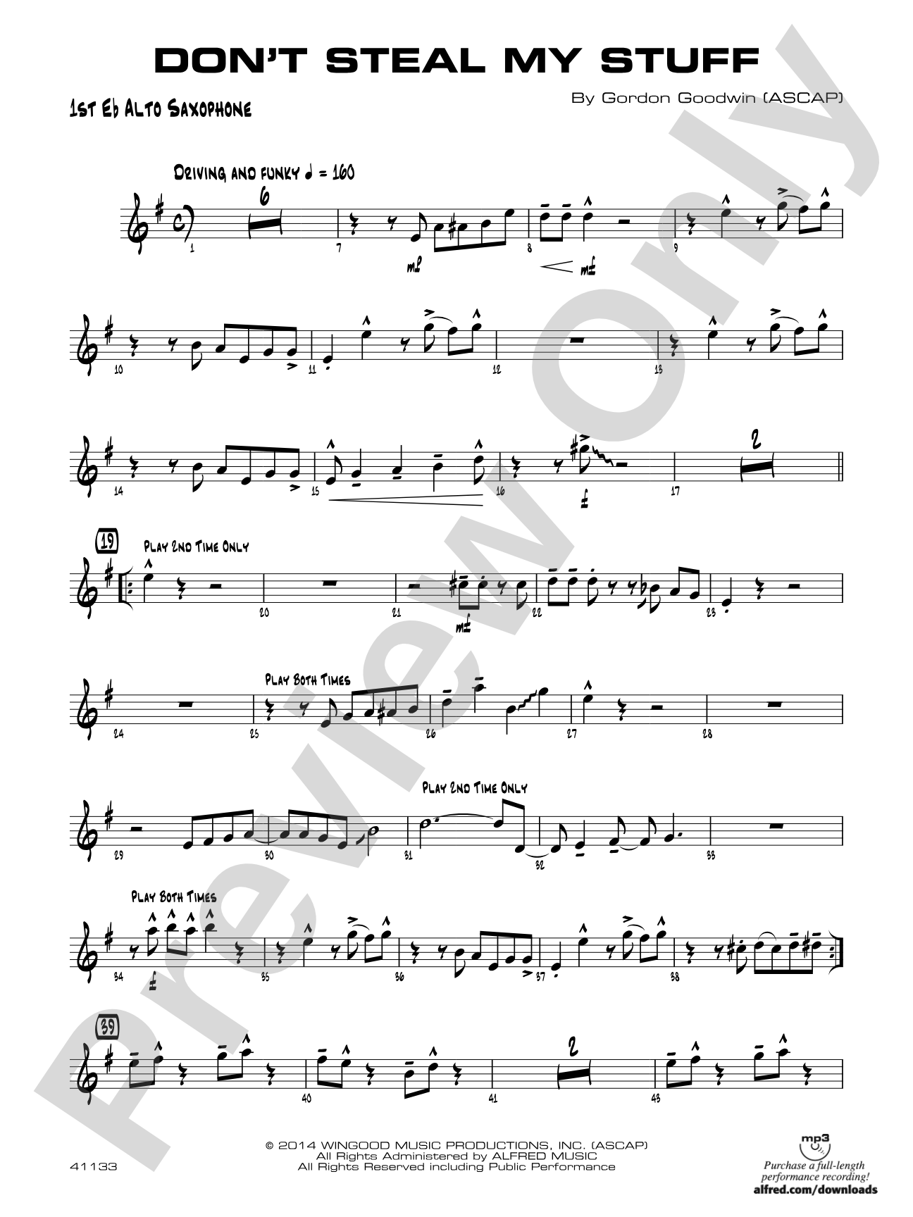 Don't Steal My Stuff: E-flat Alto Saxophone