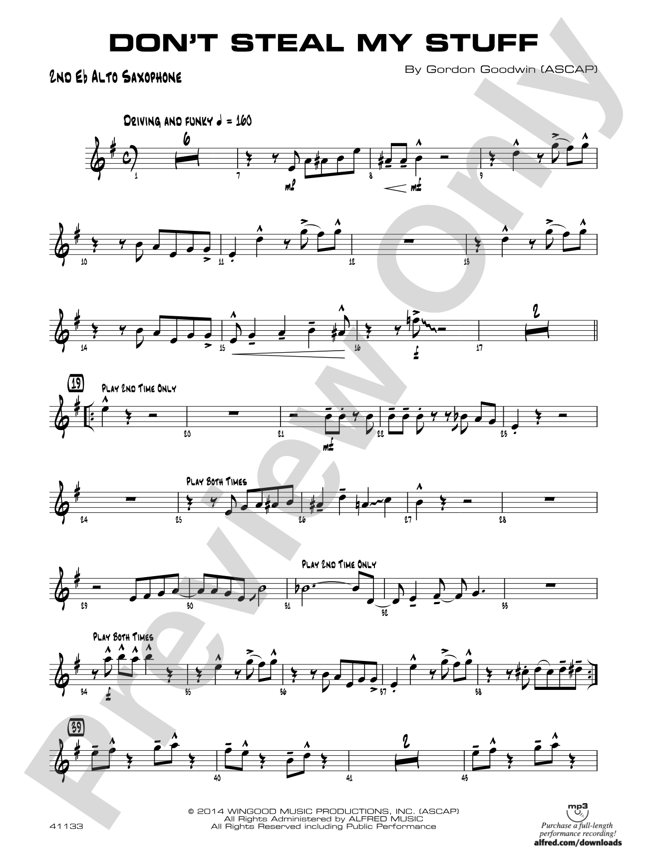 Don't Steal My Stuff: 2nd E-flat Alto Saxophone