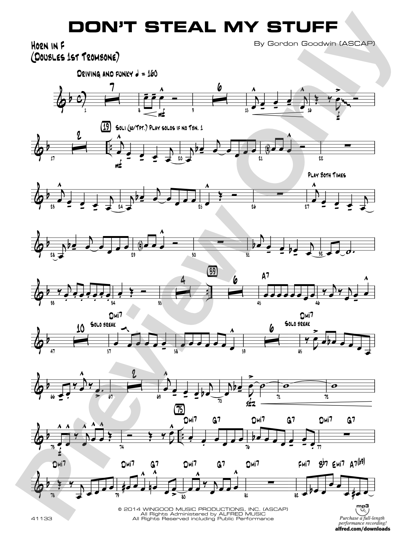 Don't Steal My Stuff: 1st F Horn