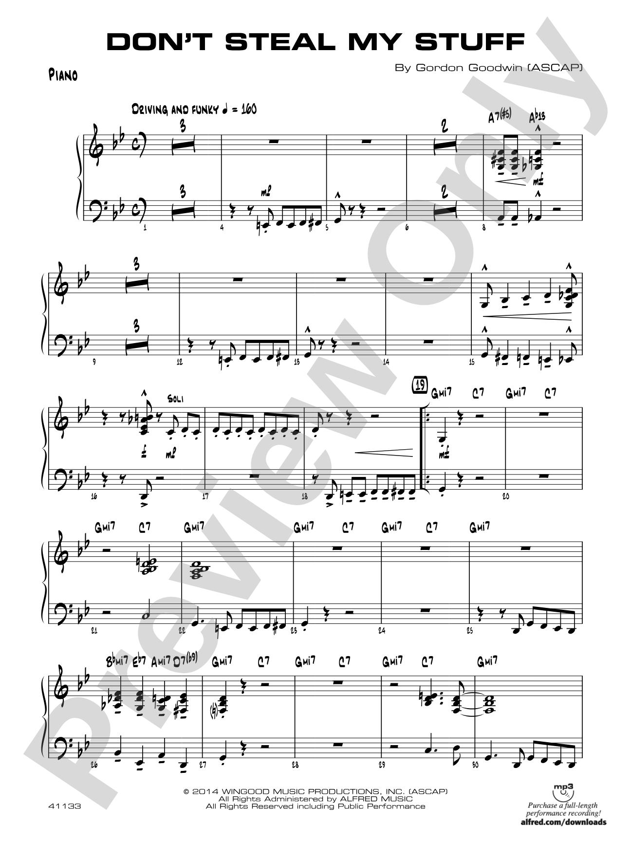 Don't Steal My Stuff: Piano Accompaniment