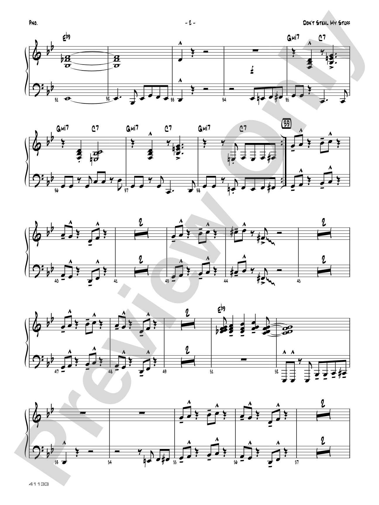 Don't Steal My Stuff: Piano Accompaniment