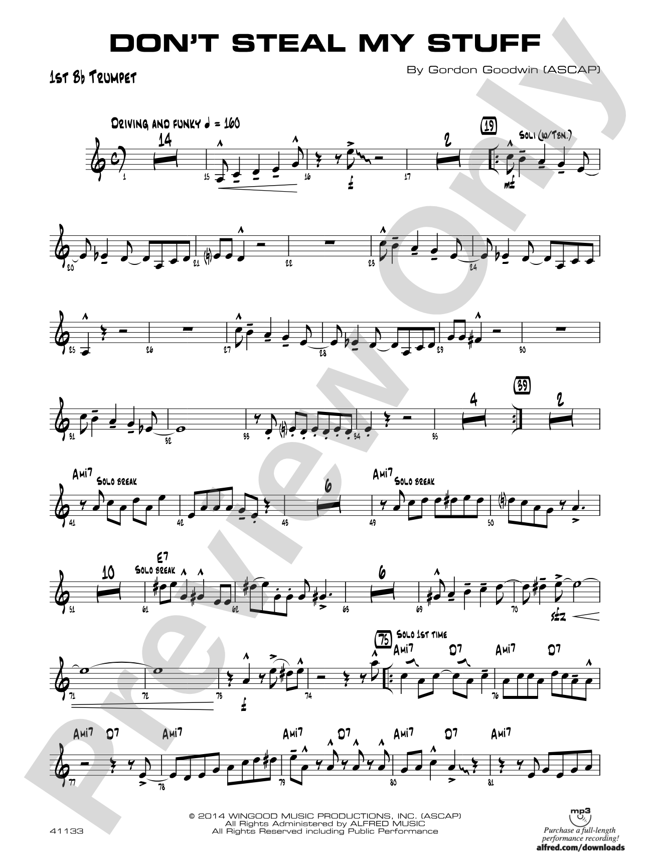 Don't Steal My Stuff: 1st B-flat Trumpet
