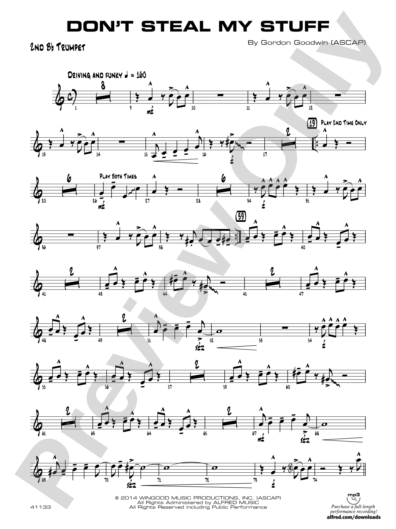 Don't Steal My Stuff: 2nd B-flat Trumpet
