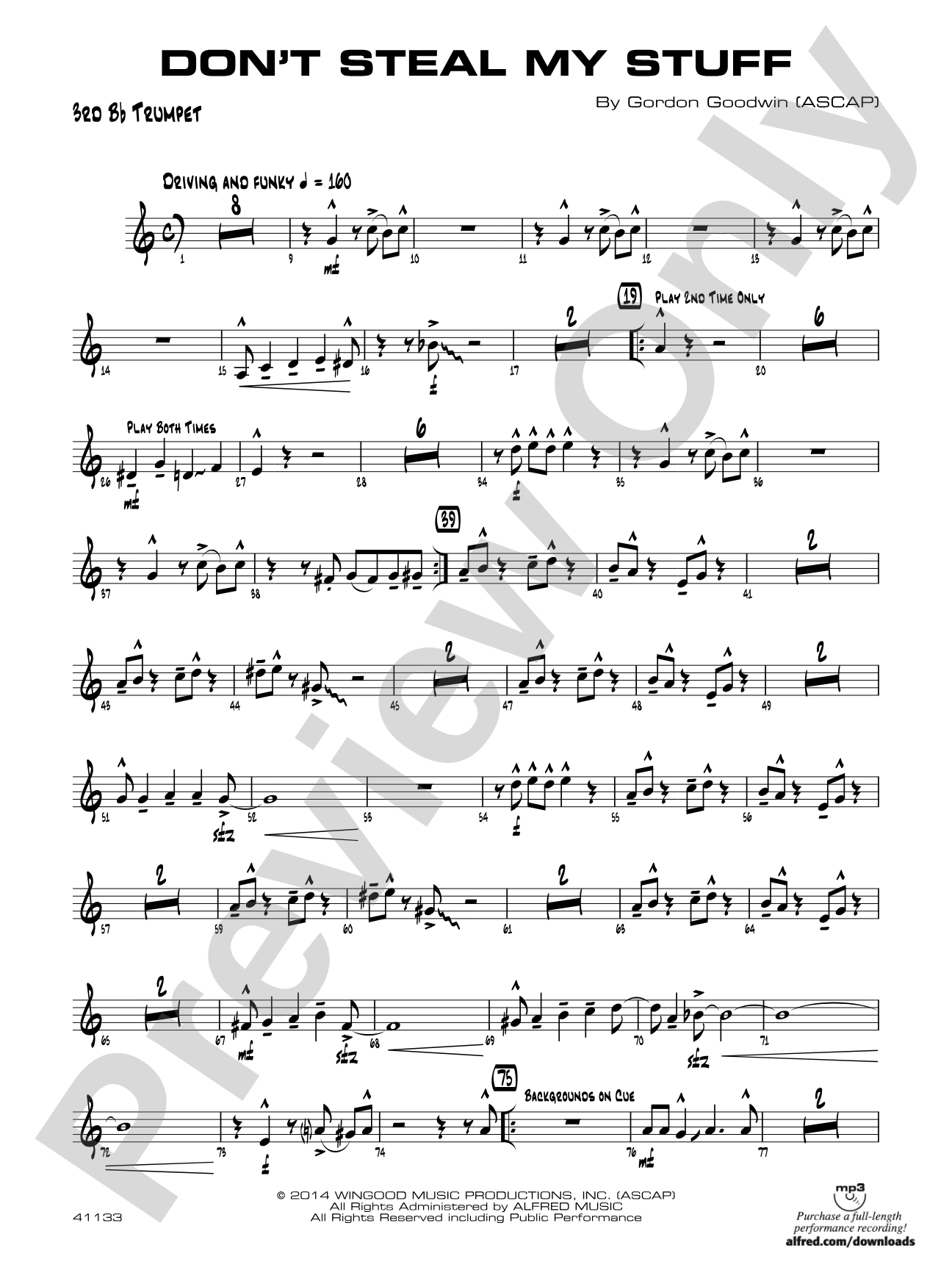 Don't Steal My Stuff: 3rd B-flat Trumpet