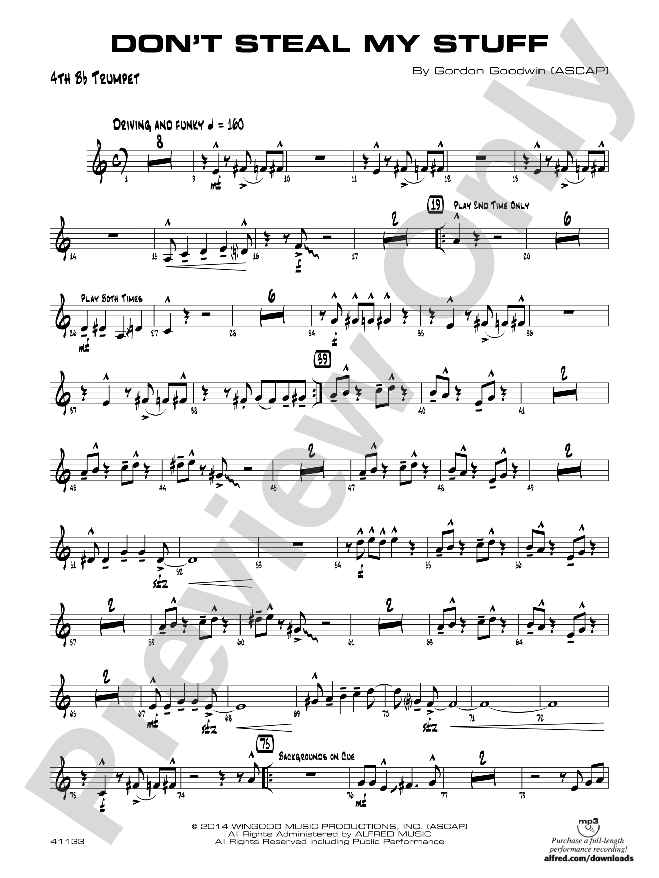 Don't Steal My Stuff: 4th B-flat Trumpet
