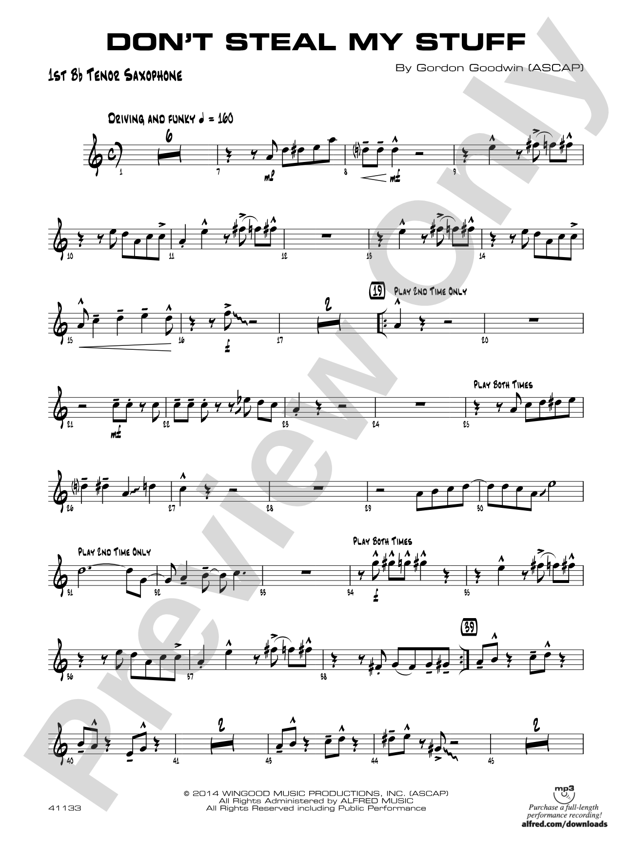 Don't Steal My Stuff: B-flat Tenor Saxophone