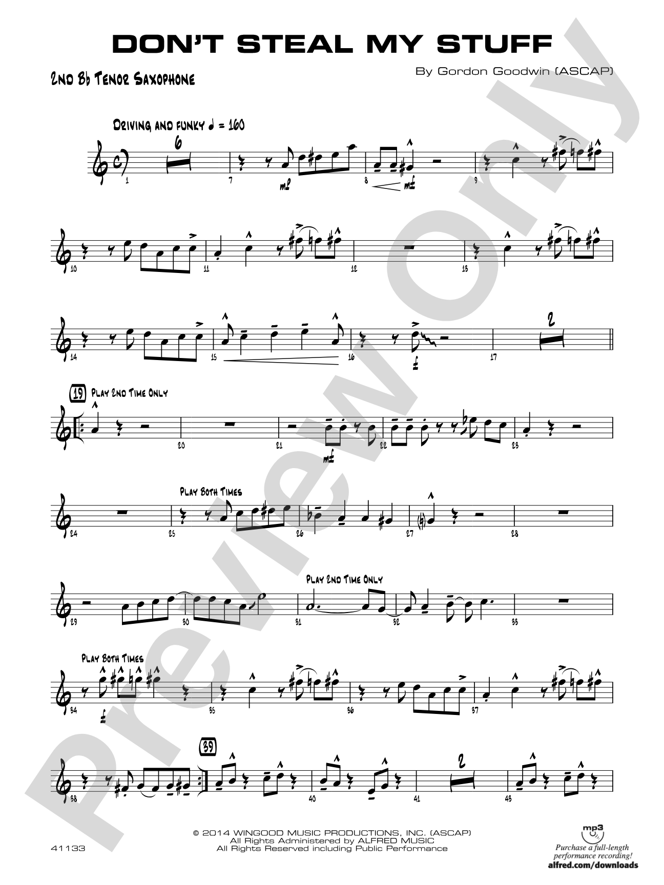 Don't Steal My Stuff: 2nd B-flat Tenor Saxophone
