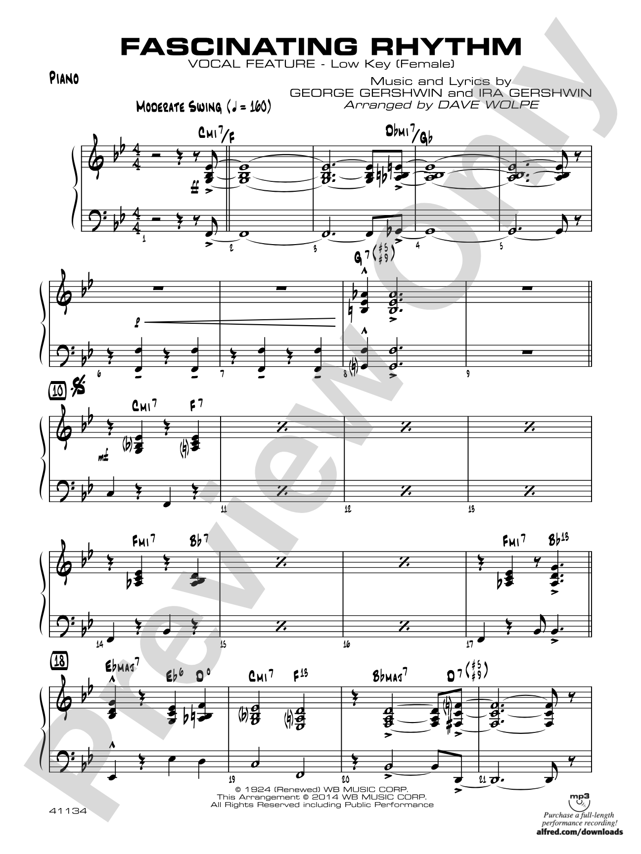 Fascinating Rhythm: Piano (Low Key - Female)