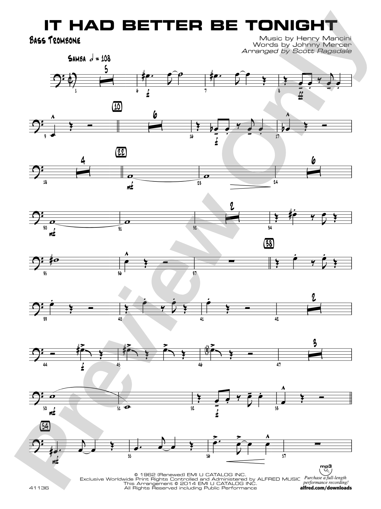 It Had Better Be Tonight: Bass Trombone