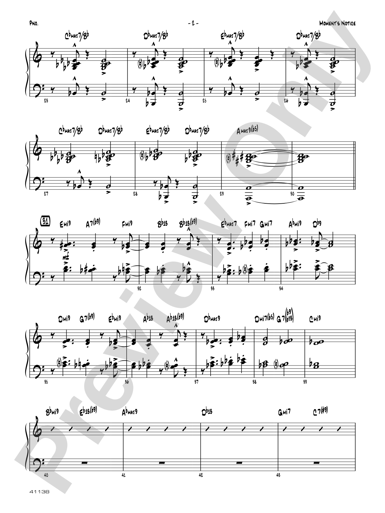 Moment's Notice: Piano Accompaniment