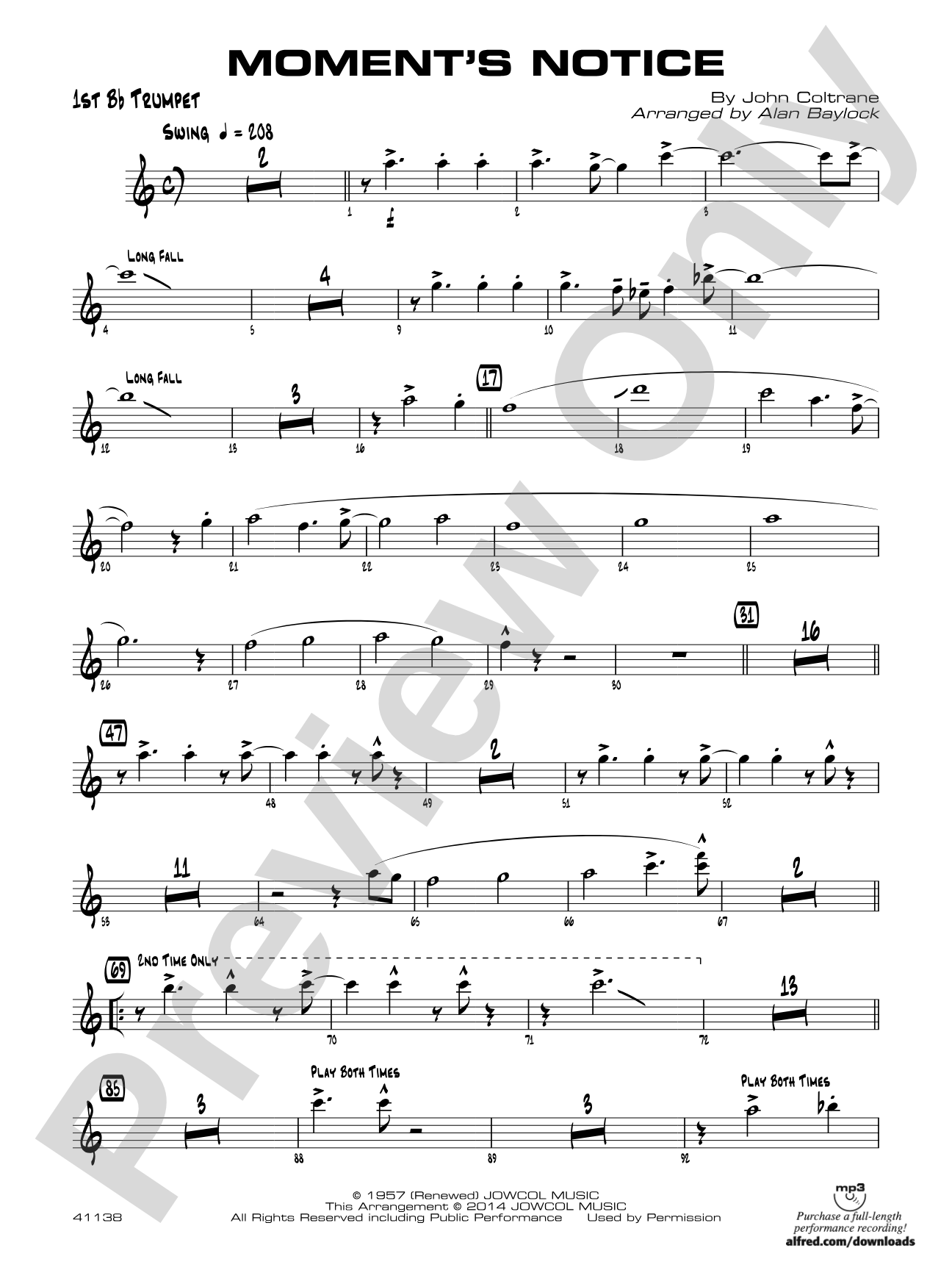 Moment's Notice: 1st B-flat Trumpet