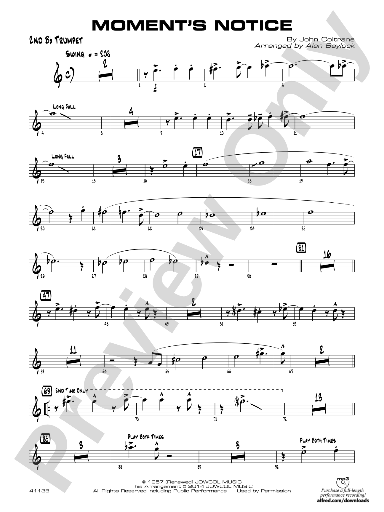 Moment's Notice: 2nd B-flat Trumpet
