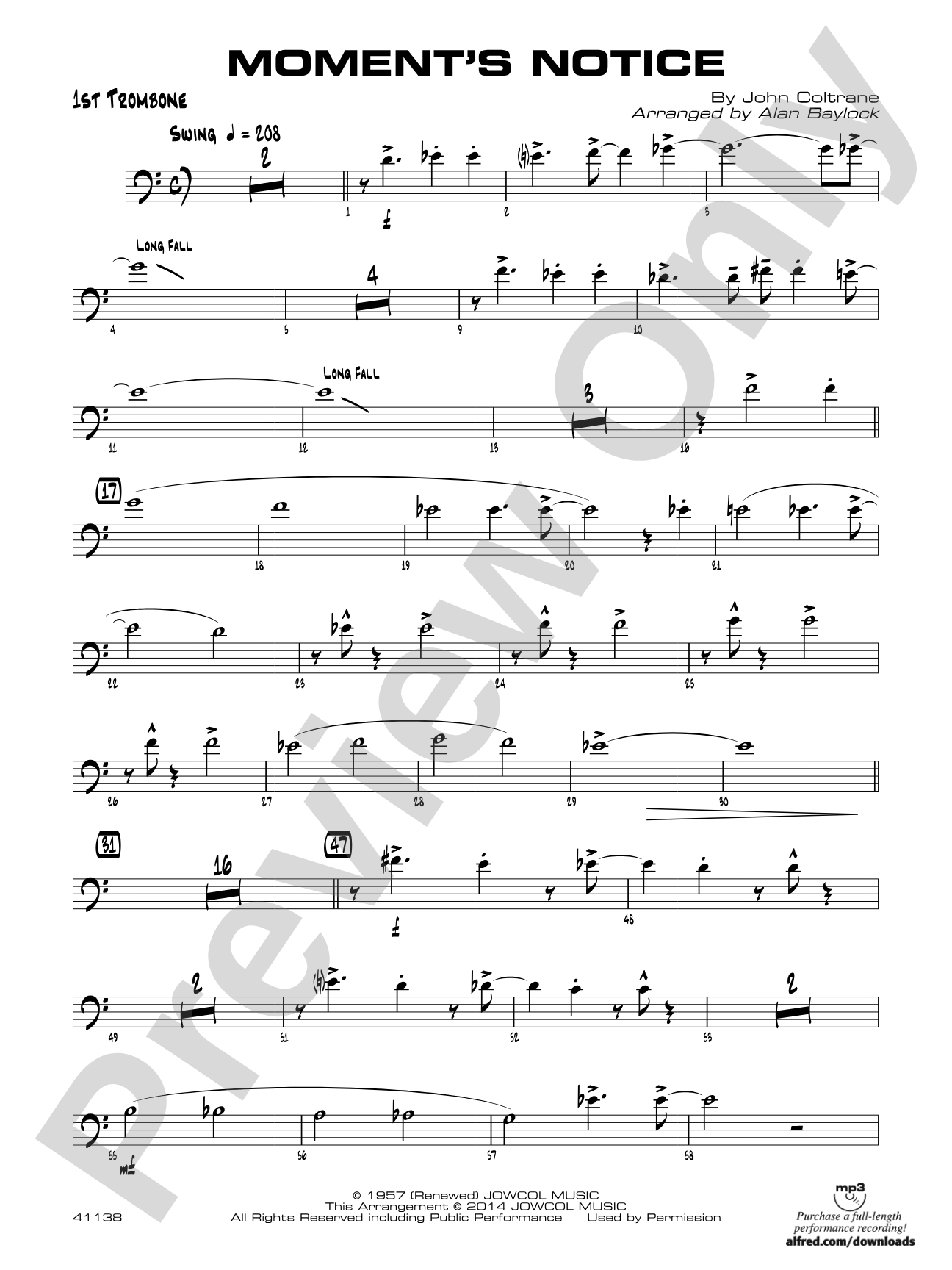 Moment's Notice: 1st Trombone