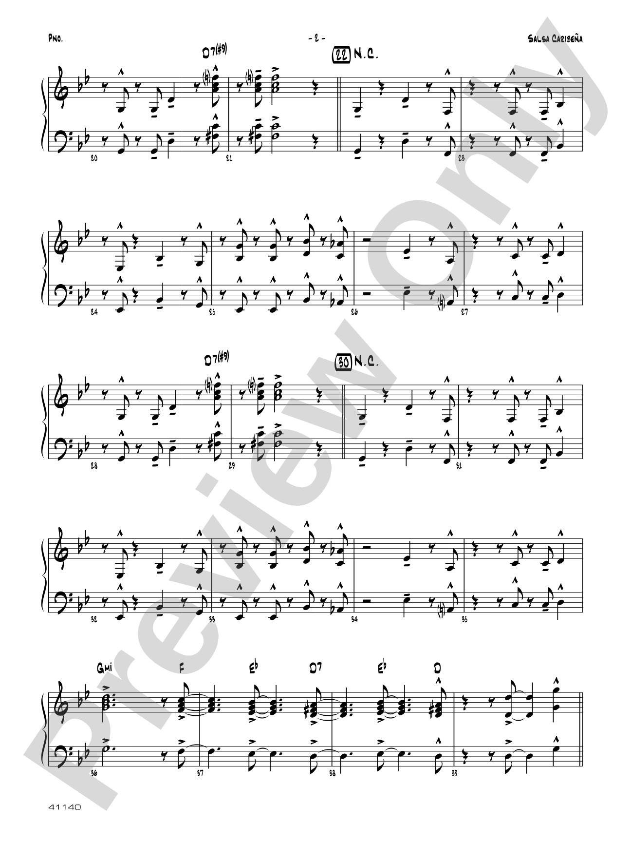 Salsa Caribeña: Piano Accompaniment