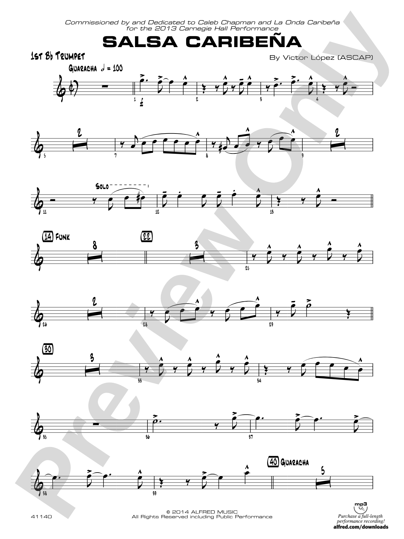 Salsa Caribeña: 1st B-flat Trumpet